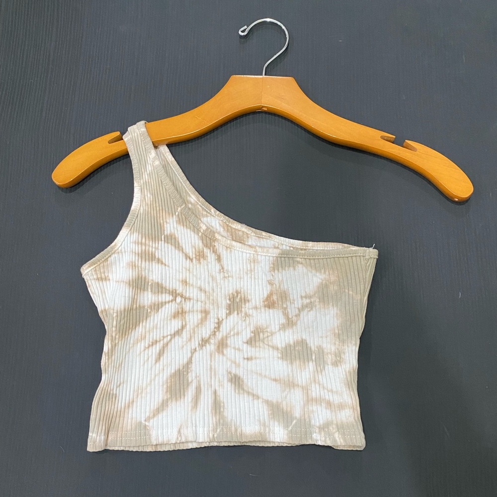 Sister the brand tie die one shoulder crop top